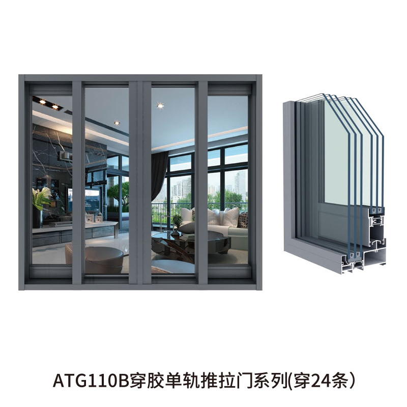 ATG110B穿胶单轨推拉门系列(穿24条)